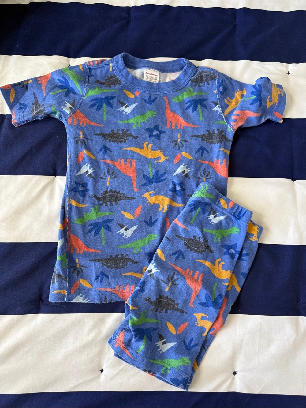 Hanna Andersson Blue Dinosaur Short Sleeve Pajama Set